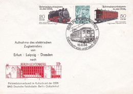 Germany DDR 1984 Aufnahme Des Elektr Zugbetriebs Von Erfurt - Leipzig - Dresden - Nach Berlin-Lichtenberg  15-09-1984 - Treinen