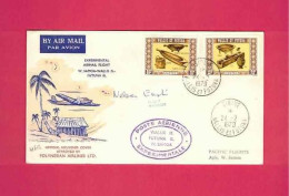 Lettre De 1979 Pour Les Samoa - YT N° 198 Et 199 - Vol Expérimental Samoa-Wallis Et Futuna  -Signature Du Flight Manager - Brieven En Documenten