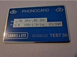 NETHERLANDS  / SODECO TEST 30/   TEST CARD /  LANDYS & GYR/ ARROW NO 9 /  NO SERIE NR !! /     ** 16303** - [4] Test & Servicios