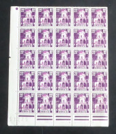 ALGERIE - 1954 - N°YT. 314A - Bardo 25f Violet - Bloc De 25 Bord De Feuille - Neuf Luxe ** / MNH - Neufs