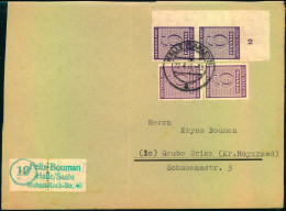 1946: 6 Pfg. Gezähnt Und Geschnitten Je Als Paar HALLE (SAALE) 22.4.46 - Covers & Documents