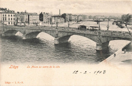 BELGIQUE - Liège - Vue Générale Sur La Meuse Au Centre De La Ville - Vue Sur Le Pont - Carte Postale Ancienne - Liege