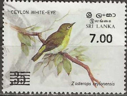 SRI LANKA 1985 Ceylon White Eye Surcharged - 7r. On 35c. - Multicoloured FU - Sri Lanka (Ceylan) (1948-...)