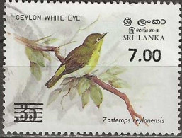 SRI LANKA 1985 Ceylon White Eye Surcharged - 7r. On 35c. - Multicoloured FU - Sri Lanka (Ceylon) (1948-...)