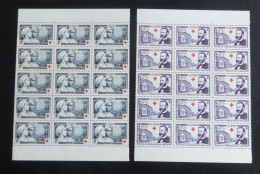 ALGERIE - 1954 - N°YT. 316 à 317 - Croix-Rouge - Blocs De 15 Bord De Feuille - Neuf Luxe ** / MNH - Neufs