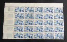 ALGERIE - 1955 - N°YT. 325 - Ballon-poste - Bloc De 25 Bord De Feuille - Neuf Luxe ** / MNH - Neufs