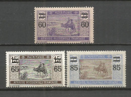 MAURITANIA COLONIA FRANCESA YVERT NUM. 36/38 * SERIE COMPLETA CON FIJASELLOS - Unused Stamps