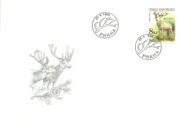 FDC 181 Czech Republic White Deer 1998 - Animalez De Caza