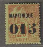 MARTINIQUE - N°6 * (1888-91) 015 Sur 20c Brique Sur Vert . - Neufs