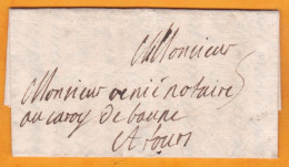 1705 - Lettre Pliée Avec Correspondance De 2 Pages De PARIS Vers TOURS, Indre Et Loire - Taxe 5 - Règne De Louis XIV - 1701-1800: Precursores XVIII