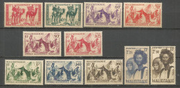 MAURITANIA COLONIA FRANCESA YVERT NUM. 105/115 * SERIE COMPLETA CON FIJASELLOS - Unused Stamps