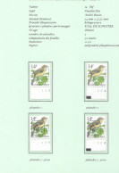 Belgium1995 BUZIN Birds - Pouillot Fitis/fitis 14 Bfrs Plaatnrs 1 - 2 Mint  Plain Stamps +  Preos (scans) - 2011-..