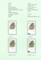 Belgium1993 BUZIN Birds - Moineau Domestique/Huismus 13 Bfrs Plaatnrs 1 - 2 Mint  Plain Stamps +  Preos (scans) - 2011-..