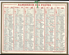 Almanach  Calendrier  P.T.T  -  La Poste -  1958 - - Big : 1941-60