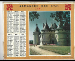 Almanach  Calendrier  P.T.T  -  La Poste -  1957 -  Chateau De Chaumont - Chateau De Colombier - Tamaño Grande : 1941-60