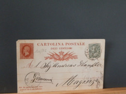 106/312  CP ITALIE POUR ALLEMAGNE 1878 - Interi Postali