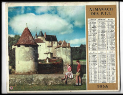 Almanach  Calendrier  P.T.T  -  La Poste -  1956 - Chateau De Montesquieu - Vieille Maison A Dinan - Groot Formaat: 1941-60