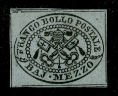 Antichi Stati Italiani - Stato Pontificio - 1852 - Mezzo Bai (1a - Oleoso) - Gomma Originale - Oliva + Sorani - Otros & Sin Clasificación