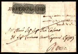 Antichi Stati Italiani - Stato Pontificio - Montefiascone - Tre 6 Bai (7) Su Lettera Per Roma Del 1.6.1854 - Difetti - D - Sonstige & Ohne Zuordnung