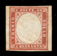 Antichi Stati Italiani - Sardegna - 1860 - 40 Cent Rosso (16C) - Gomma Originale  - Cert. AG - Autres & Non Classés