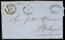 Regno - Vittorio Emanuele II - Involucro Di Lettera Affrancato Con 15 Cent (12) Da Biella A Bologna Del 21.3.63 - Cert V - Autres & Non Classés