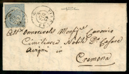 Regno - Vittorio Emanuele II - Lettera Completa Di Testo Affrancata Con 15 Cent DLR (L18) Da Viadana A Cremona Del 12.12 - Other & Unclassified