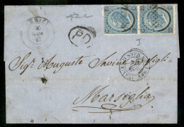 Regno - Vittorio Emanuele II - Italie Amb. Lyon Mars G 28 Juil 66 - Coppia Del 20 Su 15 Cent (23) Su Involucro Da Lerici - Otros & Sin Clasificación