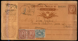 Regno - Umberto I - Cartolina Vaglia Da 10 Cent (V1 - Tipo D) Con Affrancatura Aggiunta E Unito Tagliando Di Controllo ( - Other & Unclassified