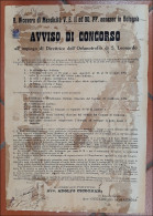 Vittorio Emanuele III - Bologna (29.12.21) - Manifesto/Avviso Di Concorso Per Direttrice Orfanotrofio S. Leonardo - Risp - Autres & Non Classés