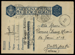 Regno - Vittorio Emanuele III - XII Gruppo Antisommergibili - Cartolina Postale In Franchigia Per Gallipoli Del 19.5.42 - Sonstige & Ohne Zuordnung