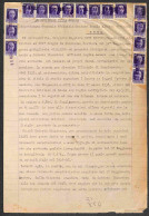 Regno - Posta Militare - III° Gruppo Di Posizione Costiera - Sedici Pezzi Del 50 Cent Imperiale (251) Su Documento Di Ri - Autres & Non Classés