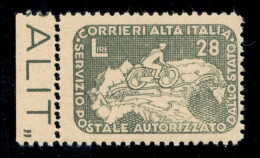 Regno - COR.AL.IT. - 1945 - 28 Lire Ciclista (9c) Con Doppia Dentellatura A Sinistra - Gomma Integra (500) - Andere & Zonder Classificatie