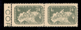 Regno - COR.AL.IT. - 1945 - 28 Lire Ciclista (9c+9) - Coppia Orizzontale Con Con Doppia Dentellatura Verticale A Sinistr - Otros & Sin Clasificación