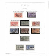 Regno - Posta Aerea - 1917/1927 - 11 Valori Di Posta Aerea (1/9)  Su Foglio D'album Usati - Alcuni Firmati - Other & Unclassified