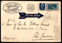 Regno - Posta Aerea - 1930 (15 Dicembre) - Crociera Balbo - Longhi 2250 - 7,70 Lire (25 - Aerea) + Complementare (253) - - Other & Unclassified