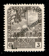 Occupazioni I Guerra Mondiale - Fiume - 1921 - 3 Lire Costituente (173) - Gomma Integra (600) - Autres & Non Classés