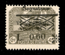 Occupazioni I Guerra Mondiale - Fiume - 1921 - 60 Cent Su 45 (23 Varietà U) Con Soprastampa Obliqua - Gomma Originale -  - Altri & Non Classificati