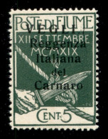 Occupazioni I Guerra Mondiale - Veglia - 1920 - 5 Cent Soprastampato (5 - Varietà) - VEGLIA Con Stampa Della A Incomplet - Otros & Sin Clasificación