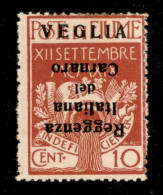 Occupazioni I Guerra Mondiale - Veglia - 1920 - 10 Cent Reggenza (6 C) - Soprastampa Capovolta - Gomma Originale - Otros & Sin Clasificación