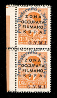 Occupazioni II Guerra Mondiale - Zona Fiumano Kupa - 1942 - 50 Para ONMI (39 - Azzurro) - Coppia Bordo Foglio - Gomma In - Other & Unclassified