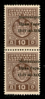 Occupazioni II Guerra Mondiale - Montenegro - 1941 - Segnatasse - 10 Din (5 Varietà) Con Soprastampe A Destra - Coppia V - Autres & Non Classés