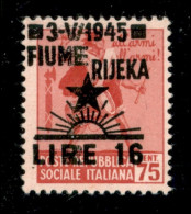 Occupazioni II Guerra Mondiale - Occupazione Jugoslava - Fiume - 1945 - 16 Lire Su 75 Cent Tamburino (21 Varietà) - Sopr - Sonstige & Ohne Zuordnung