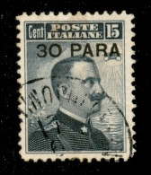 Uffici Postali All'Estero - Costantinopoli - 1908 - 30 Para Su 15 Cent (3) Usato - Diena + Cert. Avi - Otros & Sin Clasificación