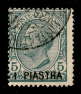 Uffici Postali All'Estero - Costantinopoli - 1921 - 1 Piastra Su 5 Cent Leoni (28) Usato - Oliva - Otros & Sin Clasificación