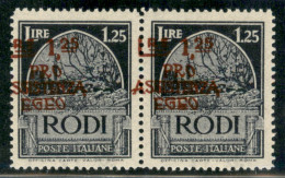 Colonie - Egeo - Occupazione Tedesca Dell'Egeo - 1943 - Coppia Del 1,25 Lire Pro Assistenza (124ffa+124fg) Con Soprastam - Andere & Zonder Classificatie