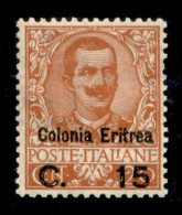 Colonie - Eritrea - 1905 - 15 Cent Su 20 (30) - Gomma Originale - Perfettamente Centrato - Molto Bello - Autres & Non Classés