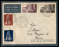 Colonie - Libia - XI Fiera (142/143 + Aerea 32/33) - Emissione Completa Usata Su Aerogramma FDC Da Tripoli A Roma Nel Gi - Altri & Non Classificati