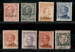 Colonie - Saseno - 1923 - Soprastampati (1/8) - Serie Completa - Gomma Originale - Autres & Non Classés