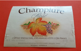 ETIQUETTE ANCIENNE DECOLLEE / CHAMPLURE ROSE / OFFIC VINICOLE DE MEURSANGES - Other & Unclassified