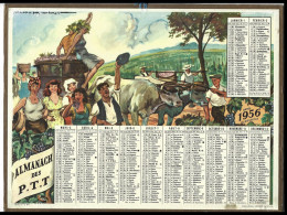Almanach  Calendrier  P.T.T  -  La Poste -  1956 - Vendanges - Grand Format : 1941-60